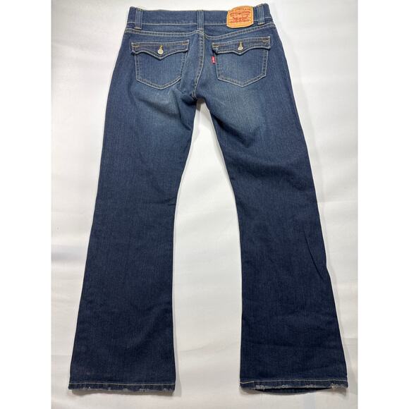 Levi's 542 Women's Flap Pocket Low Bootcut Blue Denim Jeans - Size 12M (32x31) - Picture 4 of 5